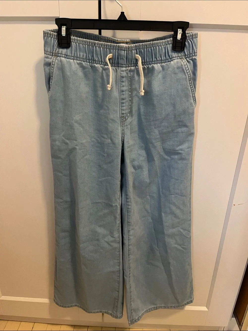 Old Navy Light Blue High-Rise Baggy Jeans with Drawstring